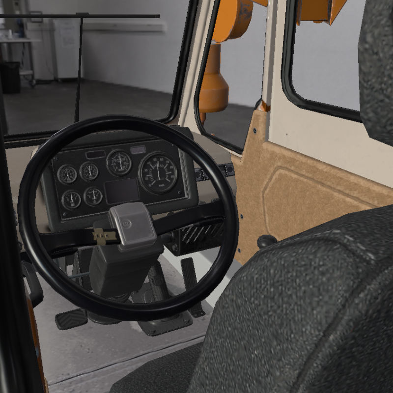 크레인 시뮬레이터 – 중량물 인양 및 붐 제어 훈련용 교육 장비, 앞뒤 대형 모니터로 다각도 시야 확보, 터치모니터로 간단한 프로그램 실행, 친환경 실내 훈련 시스템>