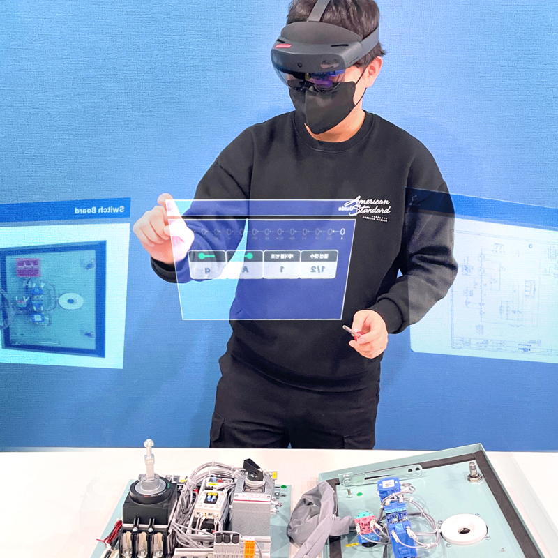 배전반 AR – AI와 AR 기반 스마트글라스를 활용한 결선작업 안내, CAD 도면 학습 및 배전 부품 인식, 작업 속도 향상과 불량률 감소 지원