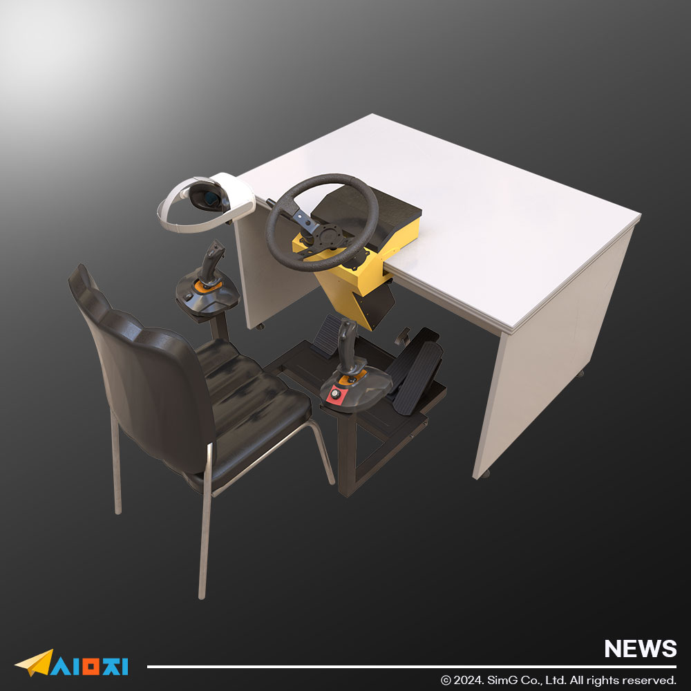 卓上型VRフォークリフトシミュレーター、持ち運び可能なトランクボックス設計、物流・安全教育向け訓練用